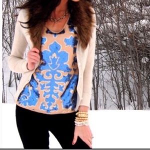 Tracy Reese NY Sequin Blue Nude Neiman Marcus Top